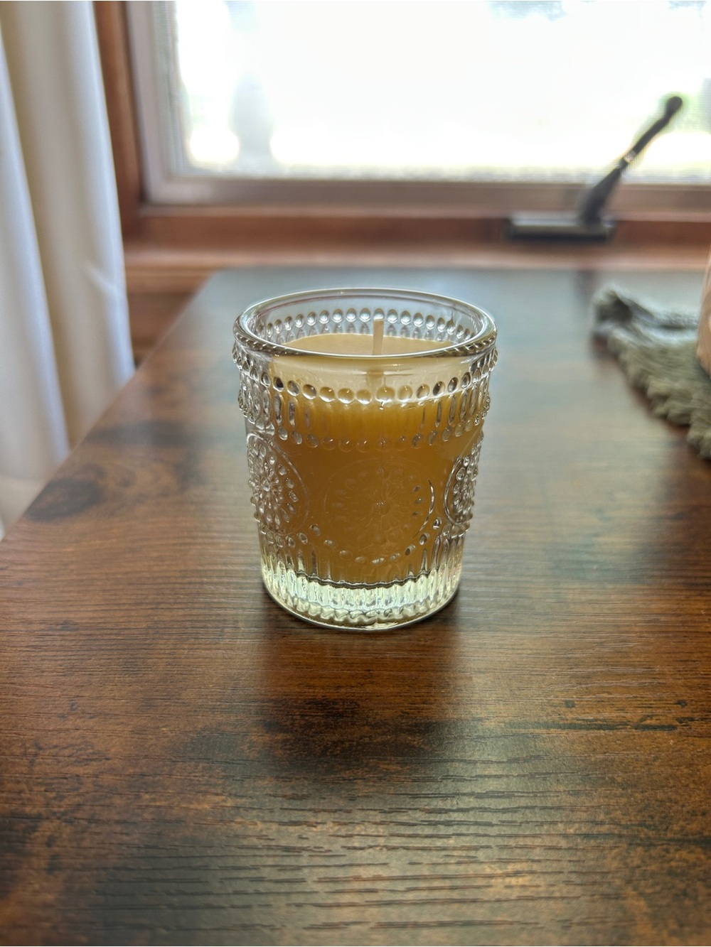 Vanilla Scented Pure Beeswax Candles 3 oz Jar-Clear Jar